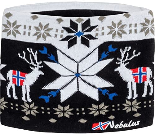 Nebulus Unisex Loop TUBE, Norweger-Strickschal, warmer & kuscheliger Schal, schwarz - onesize