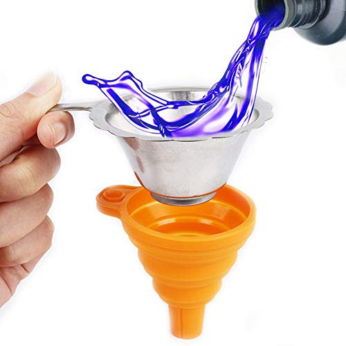 Resin Filter, Foldable 3D Printer Photosensitive Resin Filter Funnel Combination Light Curing Consumable Filter Resin Printer Accessories Funnel with Strainer