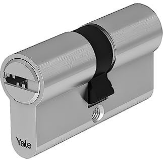 Yale Europäischer Hochsicherheitszylinder für Schloss YC101KD353504N1, vernickelt, 35/35mm, doppelt, kuppelt, 4 Schlüssel