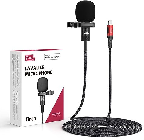 Mini Lavalier Microphone for iPhone iPad (Apple MFi-Certified), Lightning Mini Lapel Mic for YouTube TikTok Video Recording Vlogging Live Streaming (5ft)