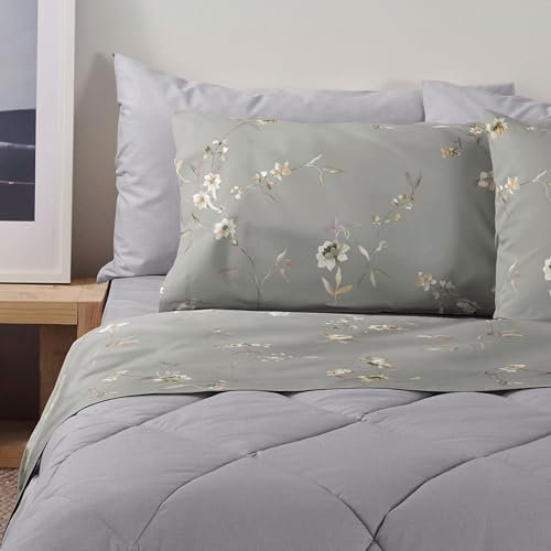 Bassetti Completo Letto Matrimoniale 100% Cotone - Collezione DREAM - (1 Lenzuolo Sopra 240x280 + 1 Lenzuolo Sotto Con Angoli 175x200 + 2 Federe 50x80cm) - Powder G2