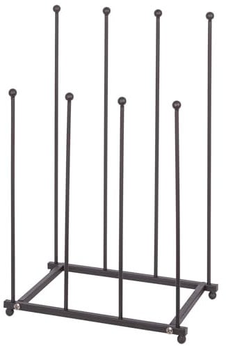 Hammer and Tongs 1x Black 4 Pair Steel Welly Boot Rack - Indoor Outdoor Wellie Wellington Boots Shoe Storage Organiser Holder Stand