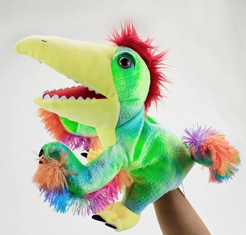 LOMTRATS Dinosaurier-Handpuppen für Kinder, Kleinkind enthält Triceratops und Tyrannosaurus Rex mit beweglichen offenen Mündern, perfekt zum Geschichtenerzählen,Geburtstagsgeschenke
