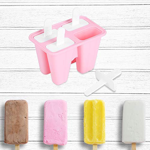 Molde for helados, máquina for hacer barras de hielo, herramienta for hacer helados con asas Recipiente for helados, moldes for helados de silicona Molde for paletas rosas Molde for helados domésticos