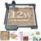 ATOMSTACK 12 W Lasergravierer, A10 PRO V2 Laserschneider, 0,06 mm hochpräzise Lasergravurmaschine für Holz und Metall, dunkles Acryl, Glas, Leder（grau）