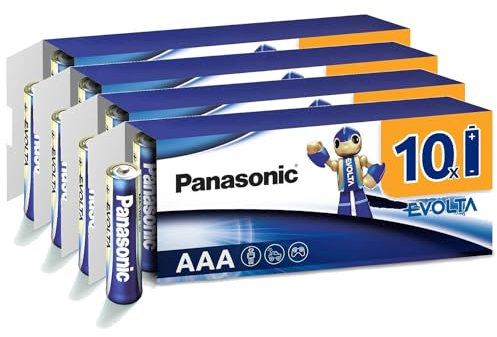 PANASONIC Confezione da 4 blister da 10 batterie alcaline Evolta AAA LR03