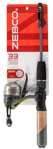 Zebco 33 Micro Teleskop-Spincast-Abenteuer-Kombi, 91,4 cm - Spincasting - Fishing Combo - 36 Zoll - Fiberglas - Medium Power - 4 lb Monofilament - 6 lb Kapazität