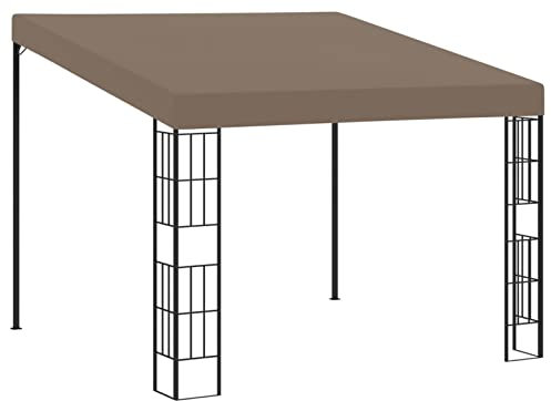 Iiaky Cenador con Montaje en la Pared pergolas de Jardin Carpas para Exteriores pergolas y cenadores pergolas Jardin Gris Taupe 3x3 m