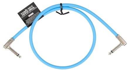 Ernie Ball Cable de conexión flexible de 61 cm, color azul, individual
