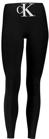 Calvin Klein High-Waist Monogram, Donna Leggings, Nero (Nuovo), M