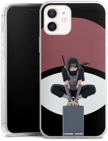 Slim Case extra dünn kompatibel mit Apple iPhone 12 Silikon Handyhülle transparent Hülle Itachi Uchiha Offizielles Lizenzprodukt Naruto Shippuden