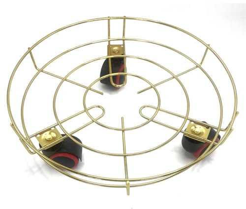 LWODANU Elegante bandeja y soporte para macetas con ruedas universales de hierro forjado (dorado)