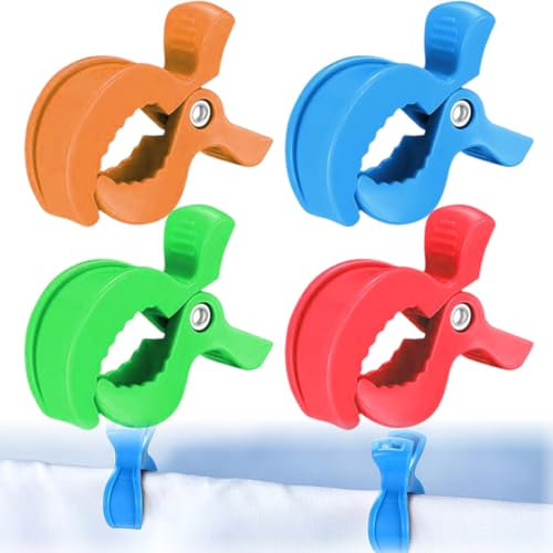XURJUMI 4 Piezas De Pinzas Para Cochecito De Bebé Clips Para Fijar Juguetes,Clip De Cochecito Para Portabebés Fijación De Mantas Ropa,Accesorios Para Cochecito De Bebé,Sillas De Hamacas
