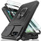 for iphone 7 Plus / 8 Plus Case with Camera Cover Slider, 2*Screen Protectors,Build in 360°Rotating Ring Kickstand, Military Grade Protective Case for iphone 6 Plus-Black