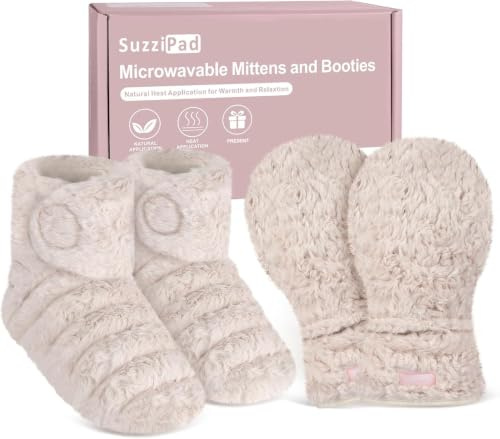 SuzziPad Mikrowellen-beheizte Handschuhe und Mikrowellen-Fußwärmer, Handwärmekissen und Fußwärmer bei Müdigkeit und Beschwerden, ideale Wahl für ältere Menschen an kalten Tagen, L