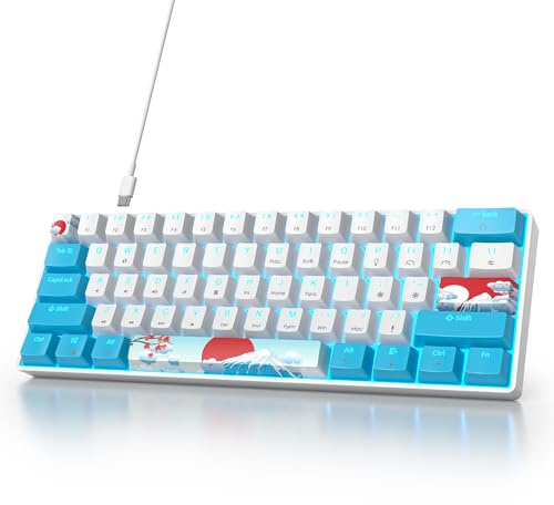 Ussixchare 60 Percent Gaming Keyboard 61 Keys Wired Mechanical Keyboard Ultra Compact Key Board Red Switch LED Backlit for Windows Laptop Gamer