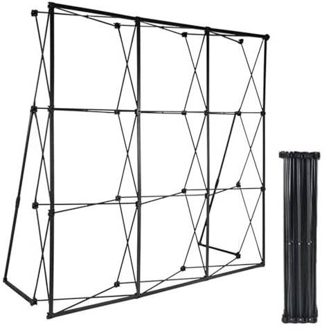 Banner Ständer Faltbarer Pop-up-Hintergrundständer, 2,3 M 3 M 3,8 M 4,5 M 5,3 M 6 M, Messestand, Fotodisplay, Ausstellung, Hochzeitsfeier, Spannstoffbanner(2.3m(7.5ft) Hx2.3m(7.5ft) L)