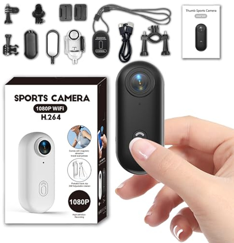 Zeerkeer Mini Kamera 1080P Bodycam mit Magnet, Helmkamera, POV Kamera WLAN | 360° Clip | Magnetisch | App-Steuerung | Loop-Aufnahme | 120° Weitwinkel | IPX5 Wasserdicht | Vlog Kamera