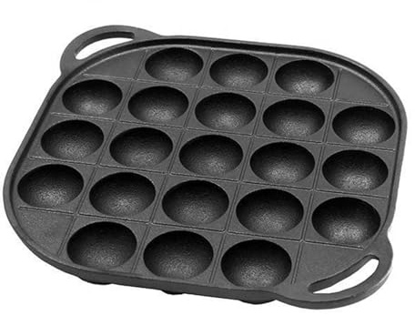 Pitycbo Takoyaki Maker Pfanne, Antihaftbeschichtete Koch Und Backwerkzeuge, Kochplatte Aus Gusseisen, 21 Löcher, Fleischbällchen, Japanische Snac