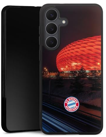DeinDesign Premium Silikon Hülle kompatibel mit Samsung Galaxy S25 FE Handyhülle schwarz Case FC Bayern München FCB Stadion