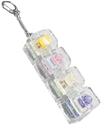 UYRVAPE Fidget Tastatur Fidget Toys, Fidget Tastatur Schlüsselanhänger Dekompression Tastatur Fidget Clicker Rosa Tastatur Fidget Tastenkappe Spielzeug für Dekompression Verbrauch Zeit(Vier Farben)