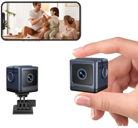 Mini Kamera, 4K HD WLAN Überwachungskamera Innen WiFi Kamera Live Übertragung Handy APP Für Micro Camera Indoor Mit Akku Kompakte Kleine Sicherheitskamera mit Bewegungsmelder/Nachtsich
