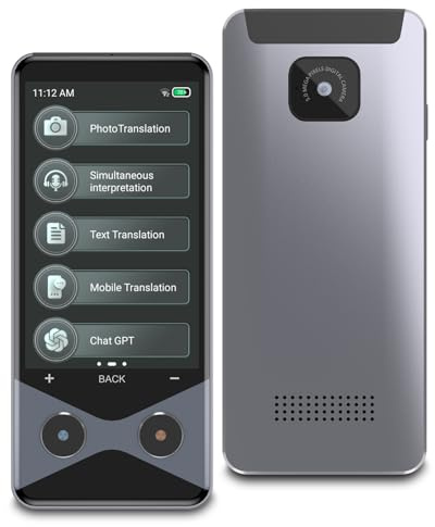 SKARA Sprachübersetzer Gerät ohne Internet mit 4G SIM-Modus, Echtzeit Übersetzer mit Sprachausgabe, 150 Sprachen & Akzente, Offline-, WiFi- & Foto Übersetzung, für Reisen, Lernen & Business
