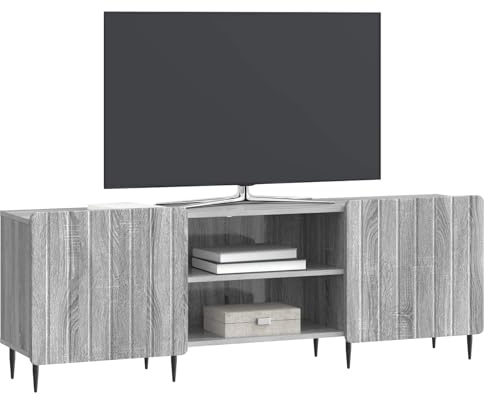 vidaXL TV-Schränk Graues Sonoma 150 x 31 x 52 cm Holzwerkstoff, Moderner, rechteckiger Medienkonsole für das Wohnzimmer, Coole Entertainment-Zentrale mit viel Stauraum