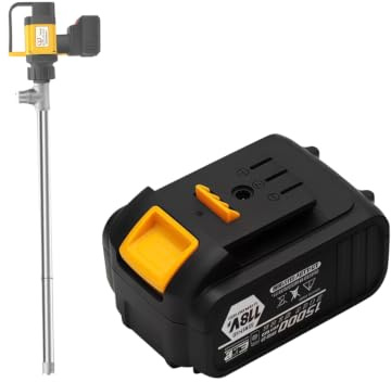 Electric Oil Barrel Pump High-Power 1000W & 130L/min Flow Rate, Battery Operated Viscosity Liquid Transfer, Durable Stainless Steel (2*Battery)