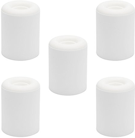Sossai® 5 x Türstopper NTS | Modell: Ralf | Höhe: 38mm | Ø: 30mm | Farbe: weiß | Zum Schrauben (Inkl. Befestigungsmaterial) | Bodenmontage