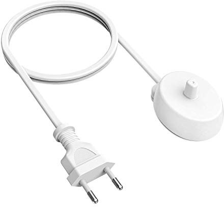 Ersatz Elektrische Zahnbürste Ladegerät Geeignet Für Braun Oral-B Elektrische Zahnbürste, Induktive Ladebasis Tragbares für Oral-B Ladestation IP67 Wasserdichtes Netzkabel Umwelt ABS,Modell 3757(Weiß)