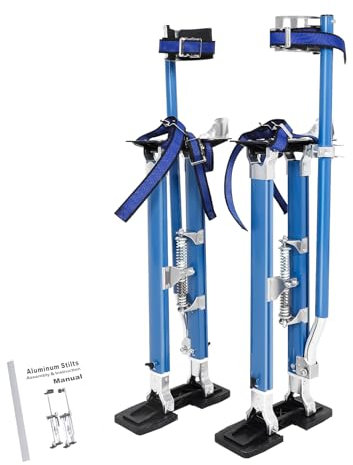 BLACKHORSE-RACING Stelzen für Trockenbaustelzen, 61 cm - 101,6 cm, verstellbar, Aluminium, für Maler, Taping, Blau
