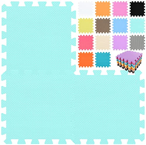 qqpp® 18 Puzzle Eva Schaumstoff Puzzlematte Puzzleteppich Kinder - Krabbelmatte Spielmatte Baby Schadstofffrei Sport rutschfest Bodenschutzmatte Fitness Matte. Grün. QQC-Hb18N