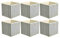 Amazon Basics Collapsible Fabric Storage Cubes with Oval Grommets, 6-Pack, Chevron Grey