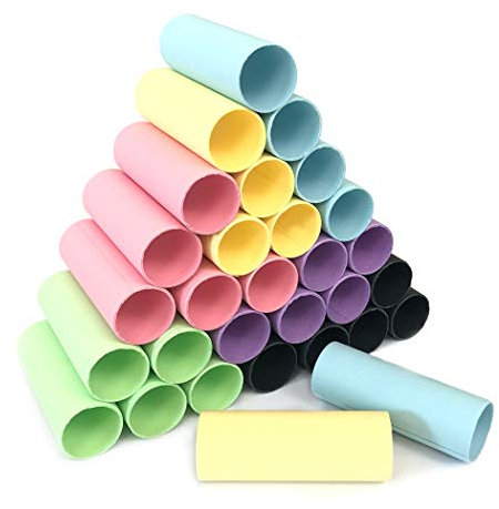 CalPalmy Dicke Bastelrollen, mehrfarbige, runde Kartonröhren zum Basteln, 11,4 x 3,8 cm, 30 Stück, 6 Farben