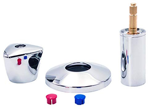 Ventil-Aufputzset für Kalt-/Warmwasser bestehend aus Hülse mit Spindel, Rosette, Griff 70 mm