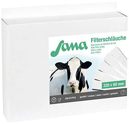 Kerbl 46681 Sana - Filtro de leche (250 x 57 mm, cosido 75 g, 250 unidades)
