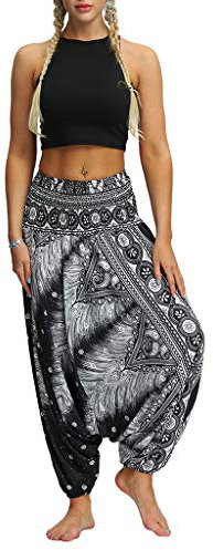 Dasongff Unisex Orientalische Haremshose Pluderhose Pumphose Yoga Hosen Baggy Hippie Boho Hose Hosenrock Haremshose Aladinhose für Damen und Herren