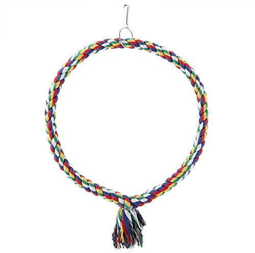 Vogel Papagei Kreis Ring Seil, Barsch Stehen Schaukel Kauen Spielzeug Vogelkäfig Dekoration Zubehör für Papagei Ara Wellensittiche Kakadu Sittich Nymphensittich(25cm)