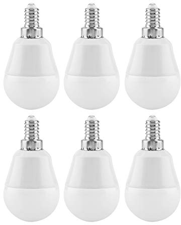 6 Bombillas LED E12 5W luz cálida 350 LM protección Ocular Vida útil 35000 Horas para lámparas de Escritorio
