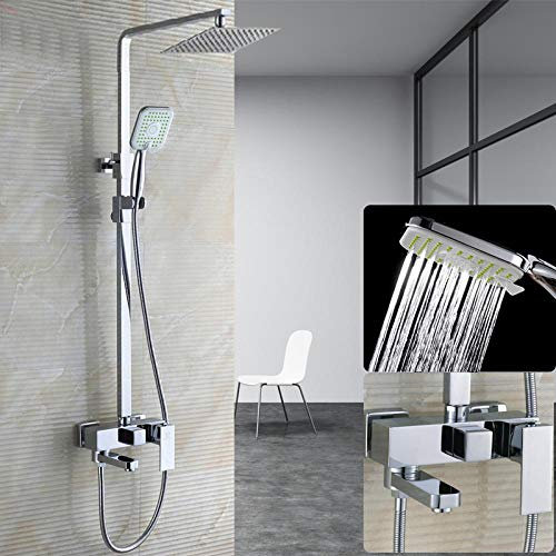 Huin Chrome laiton 10 pouces pomme de douche pluie robinet baignoire bec mélangeur robinet pulvérisateur à main colonne de douche