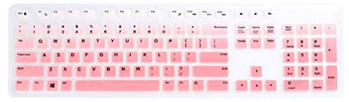 Hemobllo Keyboard Cover Silicone Waterproof Unique Keyboard Protective Skin Keyboard Accessories Compatible for Dell KB216 Wired Keyboard(Pink)