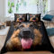 Loussiesd Kinder Bettwäsche Set 200x200cm Deutscher Schäferhund Bettbezug Set für Teenager Männer Hund Drucken Bettwäsche Super weich Mikrofaser Demu Betten Set Schwarz Braun 2St Bettwäsche