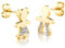 inSCINTILLE Orecchini Donna con Bebè in Acciaio Inossidabile e Brillanti - Vari Colori (Bimbi Oro giallo)