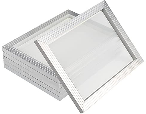 Größe 50,8 x 61 cm vorgedehnter Siebdruckrahmen aus Aluminium mit 110 Netzgewebe, weiß, hochspannendes Seidengitter für Siebdruck-Werkzeugzubehör (6 Stück)
