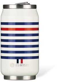 Les Artistes Paris A-4250, lata isotérmica, termo 280 ml, botella isotérmica sin BPA, reutilizable, boquilla abatible con paja, acero inoxidable, diseño Sailor