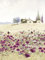 STYLER Leinwandbild Violet Poppies Wasserfarben 50 x 70 cm I Wandbild mediterran Natur Mohnblumen lila rot Bild Wohnzimmer Schlafzimmer Esszimmer Leinwand hochkant Verschiedene Motive & Größen