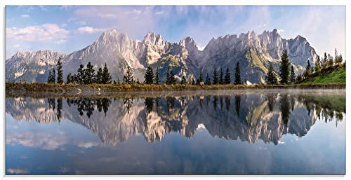 ARTland Wanddeko Glasbilder Wandbild Glas Bild einteilig 100x50 cm Querformat Wilder Kaiser in Tirol U3VB