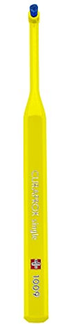 Curaprox Einbüschelzahnbürste - Extrapflege für Zahnspangen und Implantate/Präzise Zahnfleischreinigung | Superweiche Borsten, Einzelpackung, Gelb/Designed in der Schweiz