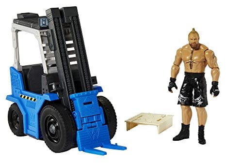 WWE Brock Lesnar & Wrekkin Slam 'N Stack Gabelstapler - Hebefunktion, 6 auseinanderbrechende Teile, zum Wegschleudern von Gegnern, für Kinder ab 6 Jahren, HLM00